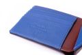 Luxury Men's Leather Wallet in Whisky Patina Brown Boxcalf & Blue Deerskin Leather by Fort Belvedere