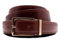 Chestnut Brown boxcalf leather belt Edward Gold Solid Brass Belt Buckle Exchangeable Rectangular 3.5cm with Gold Plating Hypoallergenic Nickel Free - Fort Belvedere