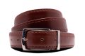 Chestnut brown boxcalf belt paired with Benedict Silver Solid Brass Belt Buckle Exchangeable Oblong Rectangle with Palladium Plating Hypoallergenic Nickel Free - Fort Belvedere