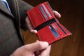 Men's Leather Wallet in Black and Red Boxcalf with 10 Card Slots by Fort Belvedere