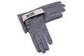 Midnight Blue Lamb Nappa Touchscreen Gloves with Light Gray Contrast Lining
