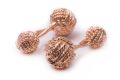 Monkey's Fist Knot Cufflinks - 925 Sterling Silver Rose Gold Plated - Fort Belvedere