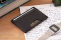 Slim Wallet - 4CC - Americana Black Full-Grain Leather becomes more beautiful with age. 