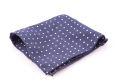 Wool Challis Pocket Square in Navy with White Polka Dots - Fort Belvedere