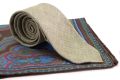 Olive Green linen wool Spring Summer 3 Fold Tie on Luxurious English pocket square - Handmade by Fort Belvedere