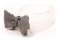 Silk Bow Tie in Black and White Glen Check - Pointed End - Fort Belvedere