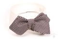 On collar Silk Bow Tie in Shepherds check micropattern - Fort Belvedere
