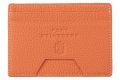 Orange Togo Full-Grain Leather 4CC Wallet front compartments.