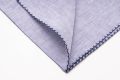 Pale Blue Linen Pocket Square with handrolled Navy Blue X-stitch edges - Fort Belvedere