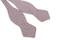 Pointed ends Adjustable neck strap Silk Bow Tie in Shepherds check micropattern - Fort Belvedere