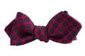 Red Ancient Maddersilk Micropattern Bow tie with green and orange by Fort Belvedere - Self Tie Adjustable Diamond Bow Tie