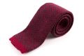 Knit Tie in Red - Grey Wool Herringbone