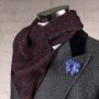 Red Burgundy and Blue Scarf Double Sided Wool Silk by Fort Belvedere