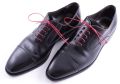 Red Shoelaces Round Waxed Cotton - Made in Italy by Fort Belvedere with black Oxfords