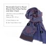 Reversible Scarf in Royal Blue & Red Silk Wool Polka Paisley & Glen Check - Fort Belvedere