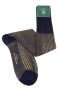 Navy and Yellow Shadow Stripe Ribbed Socks Fil d'Ecosse Cotton - Fort Belvedere