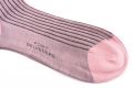 Pink and Grey Shadow Stripe Ribbed Socks Fil d'Ecosse Cotton - Fort Belvedere