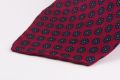 Ruby Red Blue & Orange Macclesfield Neats Ancient Madder Silk Tie Hand printed in England - Fort Belvedere