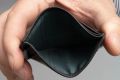 Slim Wallet - 4CC - Americana Black Full-Grain Leather secured central open pocket. 