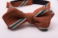 Shantung Silk Striped Two Tone Bow Tie Bronze Orange, Green, Cream - Fort Belvedere