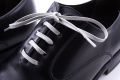 Light Grey Shoelaces Flat Waxed Cotton, made in Italy Luxury Dress Shoe Laces by Fort Belvedere 