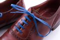laced up 80 cm Royal Blue Shoelaces Flat Waxed Cotton - Luxury Dress Shoe Laces by Fort Belvedere