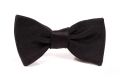 Black Small Single End Bow Tie in Silk Satin Sized Butterfly - Fort Belvedere