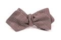Silk Bow Tie in Burgundy Red Glen Check - Pointed End - Fort Belvedere