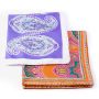 Silk Pocket Squares with Paisley Pattern handrolled and hand screen printed in England by Fort Belvedere