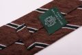 Shantung Striped Brown, Bottle Green and White Silk Tie - Fort Belvedere