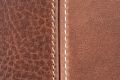 Dumont leather on the left vs Montecristo leather on the right. Both are top grain bullhides in saddle brown
