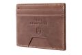 Saddle Brown Slim Card Carrier Wallet with Cash Pocket in Full-Grain Montecristo Leather