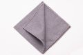 Soft Light Gray Cotton Flannel Pocket Square with handrolled light gray X-stitch edges - Fort Belvedere