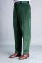 British Racing Green High-waisted, full-cut 8-Wale corduroy flat-front trousers with a British Style Fabric, Made in Italy by Fort Belvedere.