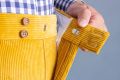 Goldenrod Yellow Corduroy Zip-Fly, and two-button waistband.