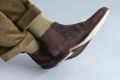 Stancliffe Khaki Drab with Mid Brown and Green Shadow Stripe Ribbed Socks