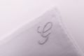 All Initials White Linen Pocket Square with Hand Embroidered Initial G Handmade in Italy by Fort Belvedere