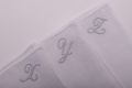 X Y Z Initials White Linen Pocket Square with Hand Embroidered Handmade in Italy by Fort Belvedere
