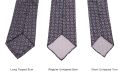 Different sizes of Battleship Gray Jacquard Woven Tie with Printed Light Blue and White Diamonds - Fort Belvedere