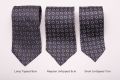 Different sizes of Battleship Gray Jacquard Woven Tie with Printed Light Blue and White Diamonds - Fort Belvedere