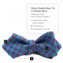 Wool Challis Bow Tie in Mohair Blue with Red & Yellow Pattern - Fort Belvedere