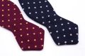 Wool Challis Bow Tie in Burgundy with Yellow Polka Dots and Navy with White Polka Dots - Handmade by Fort Belvedere
