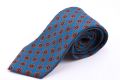 Wool Challis Tie in Turquoise with Gray, Orange, Navy and Yellow Pattern - Fort Belvedere