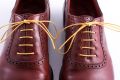Front view Rich Yellow Shoelaces Round - Waxed Cotton Dress Shoe Laces Luxury by Fort Belvedere