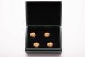 Yellow Gold Evening Shirt Studs with Monkey Fist Knots in Sterling Silver Vermeil 23ct gold plated in gift box by Fort Belvedere