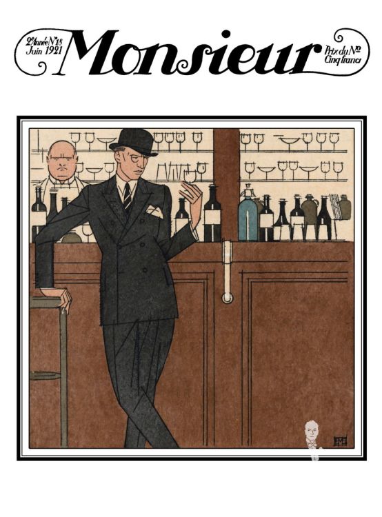 Monsieur Revue Des Elegances Cover Men's Fashion Illustration No. 18 - 1921