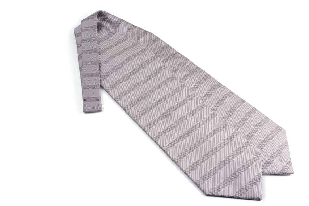 Black and Silver Horizontal Stripes Silk Traditional Ascot Cravat for Morning Wear - Fort Belvedere
