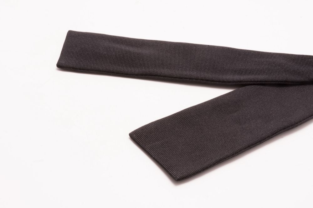 Black Batwing Faille Grosgrain Silk Bow Tie - Self-Tie Fixed Necksize - Fort Belvedere