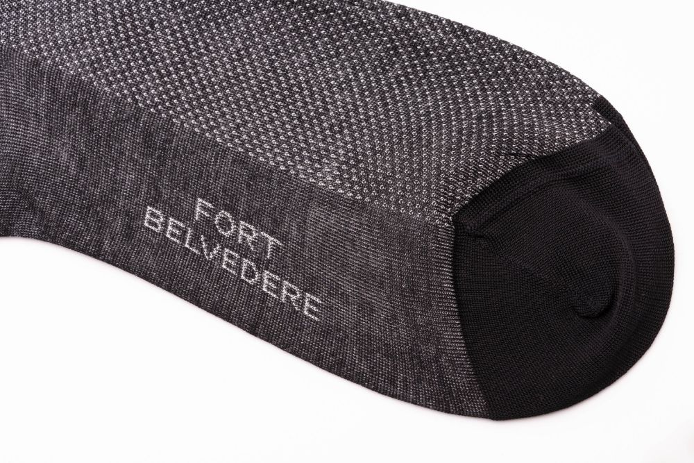 Black & White Two-Tone Solid Formal Evening Socks for Black Tie & White Tie - Fort Belvedere