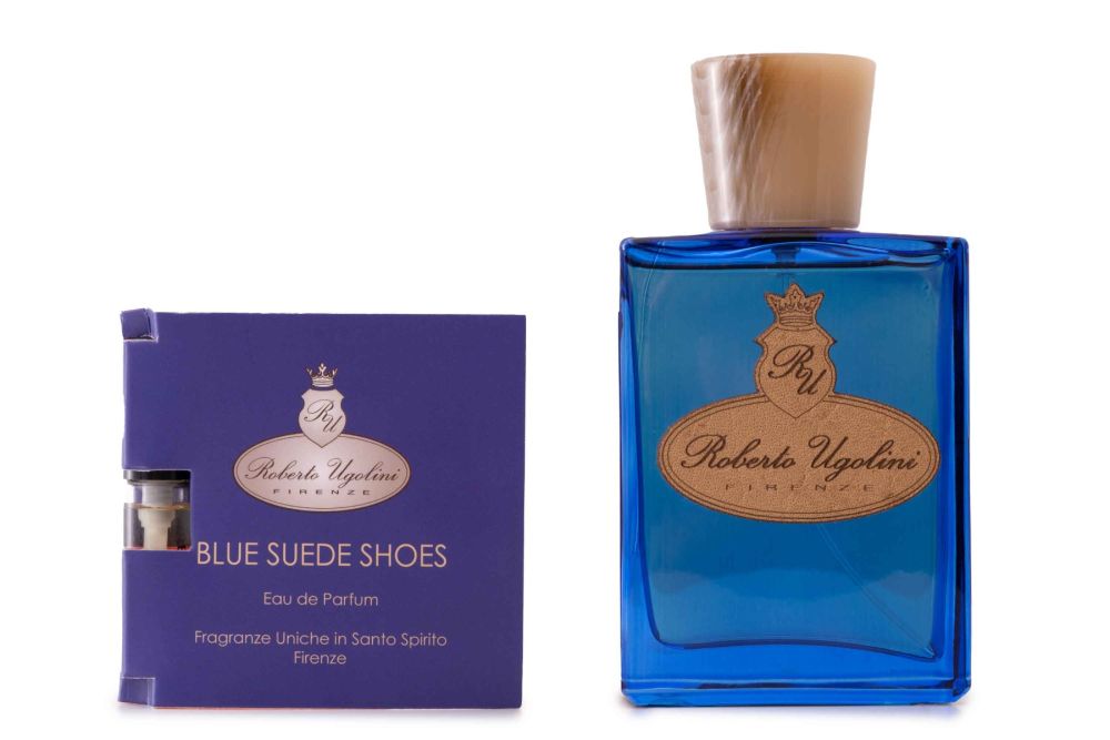 Roberto Ugolini Blue Suede Shoes Fragrance Sample and Full-Size bottle
